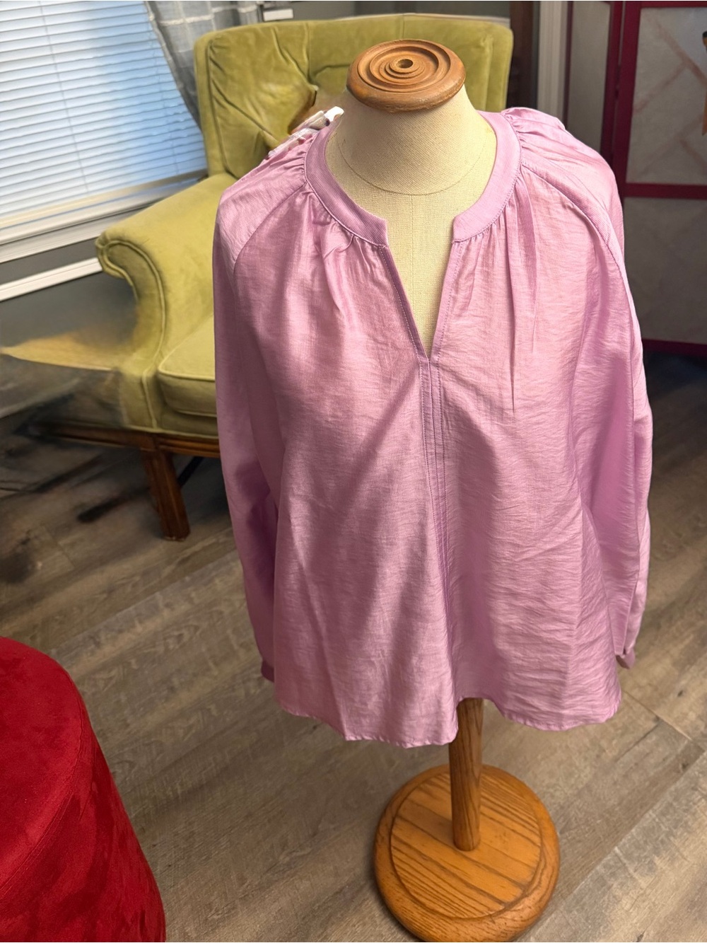Light Pink Peasant Blouse